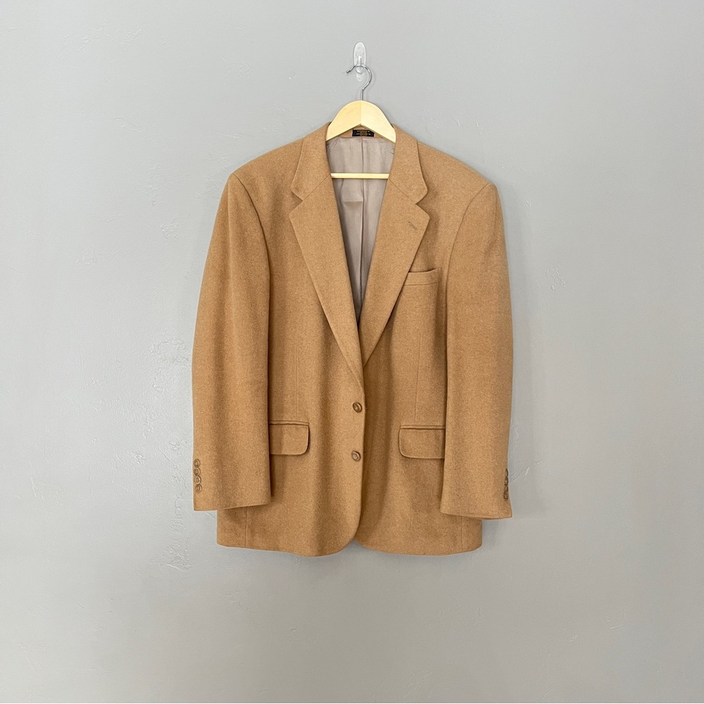 Vintage Stafford Camel Hair Wool Blend Tan Sport Coat Blazer Jacket Men’s 44R - Picture 7 of 14
